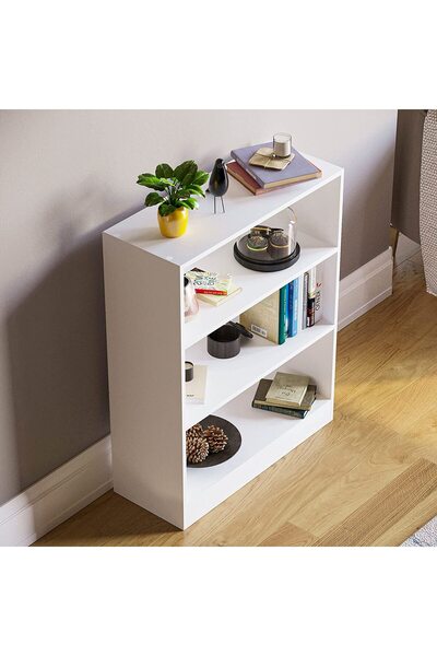 Modern home Bookcase and accessory Display Unit of wood 3Tier White Big