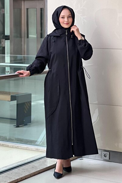 Ceremony Trench Coat with Hood and Lining on the Sides