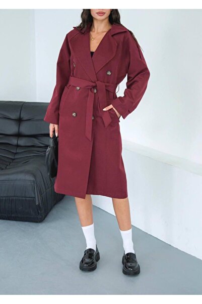 DONNA LISSA Women's Belted Lined Premium Trench Coat