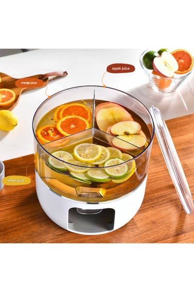 GearZone Fashion Rotating Beverage Dispenser for Home 1.7L Per Tank Rotating Cold Beverage Dispensers-White