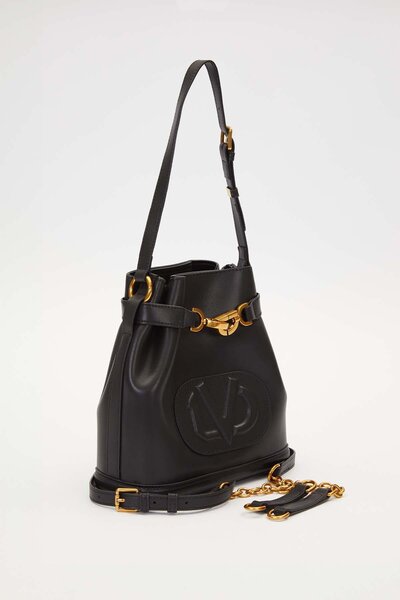Levidor Black Ruched Detail Shoulder Bag