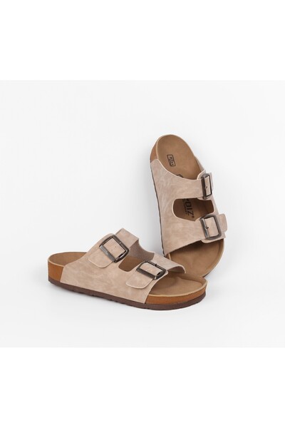 h.t. yıldız ayakkabı & terlik Madrid Unisex Orthopedic Sole Slippers with Double Strap Buckle Daily Comfortable Home & Outdoor Slippers