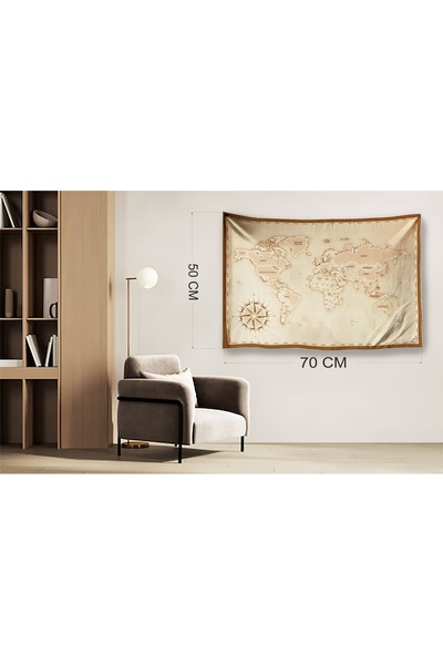 Baskı Madeni Dünya Haritası, Duvar afişi Çocuk Odası Dünya Haritası 50x70 cm ...