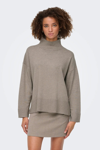 ONLY Women's Onlcoco Turtleneck Long Sleeve Knitted Sweater 15349969 Beige