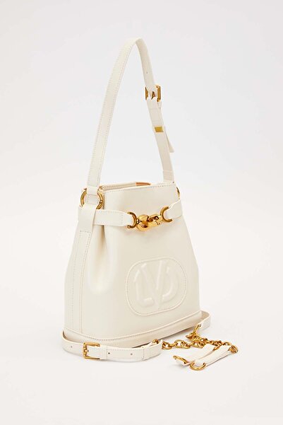 Levidor Cream Ruched Detail Shoulder Bag