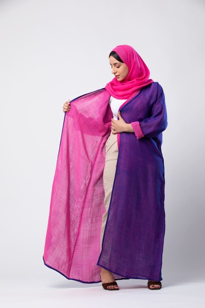 outline Baskin Abaya with double-faced fabric