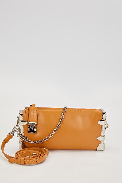 Levidor Coffee Metal Corner Shoulder Bag