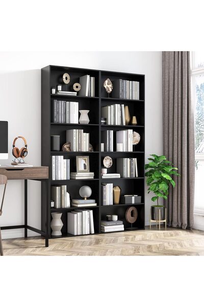 Modern home Wooden Tall Storage Shelf Unit with 4 Open Shelves - White 180 cm