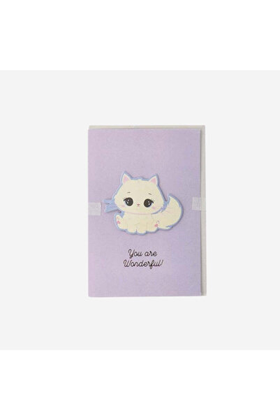 Flying Tiger Copenhagen Mor Kedi Desenli Tebrik Kartı