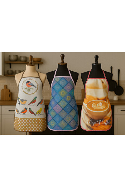 Limon Soft 3'LÜ AVANTAJLI MUTFAK ÖNLÜĞÜ SIVI GEÇİRMEZ DİJİTAL BASKILI ÖNLÜK