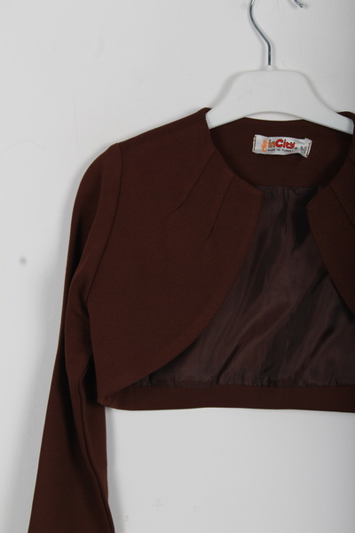incity Girl's Long Sleeve Bolero with Puff Detail