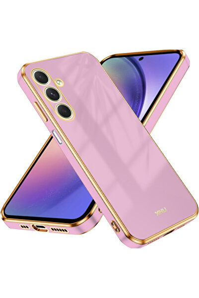 Rivor Samsung Galaxy S25 FE Uyumlu Kılıf Kamera Korumalı Parlak Kenarlı Altın...