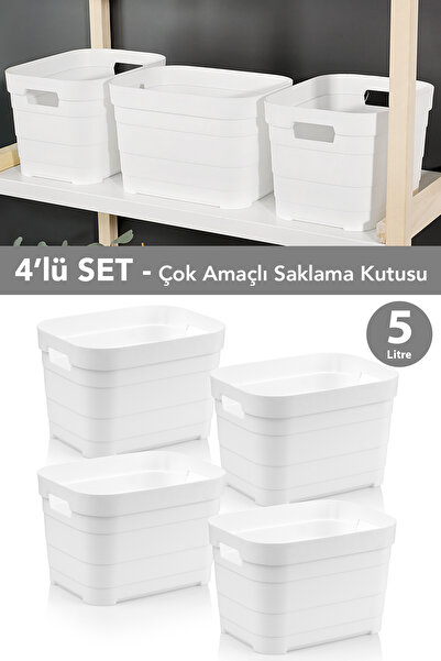 Meleni Home 4 Adet Dekoratif Piramit Saklama Kutusu - Dolap İçi Düzenleyici Ç...