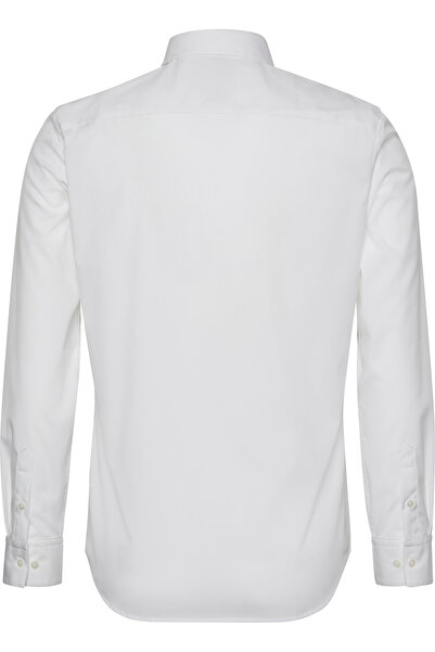 Calvin Klein LS SOLID SUPIMA STRETCH SLIM SHI Beyaz Erkek Gömlek