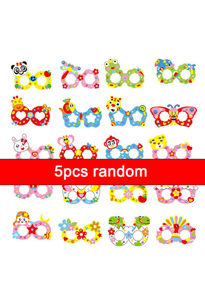 choice2 5 glasses ramdon Creative EVA Diamond Glasses DIY Kit Kids Art Craft ...