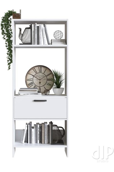 Modern home Aggron Book Case With 1 Door Cabinet 4-Tier