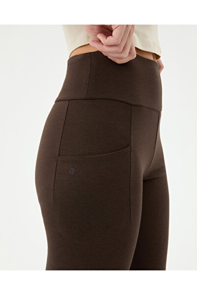 Ayma Active Brown Pocket Flare Pants