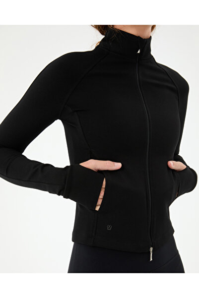 Ayma Active Μαύρο αθλητικό μπλουζάκι στενής εφαρμογής