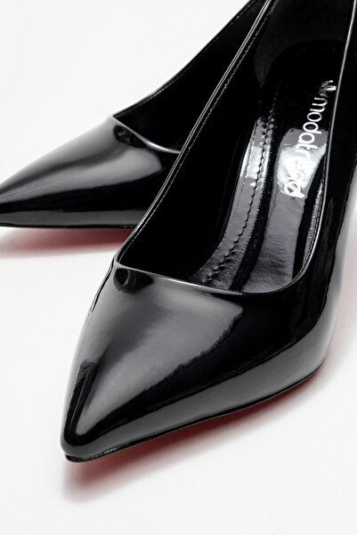 CCWAY AYAKKABI Women's Stiletto Shoes; Black Patent Leather