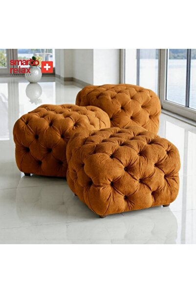 Smarto relax Puf Zinal Ayaksız Kapitoneli Kare 45x45 cm baby face Dekoratif K...