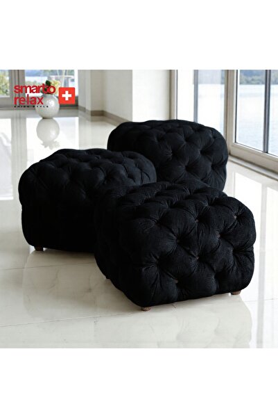 Smarto relax Puf Zinal Ayaksız Kapitoneli Kare 45x45 cm Dekoratif Kapitoneli ...