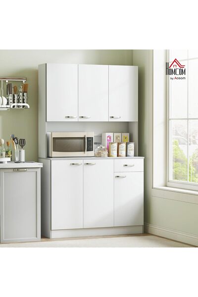 Modern home Freestanding Buffet with Hutch, Kitchen Storage Cabinets