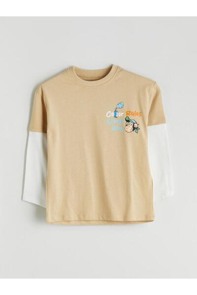 LC Waikiki Tricou pentru băieți cu imprimeu nostalgic cu maimuță LCW Kids Cre...