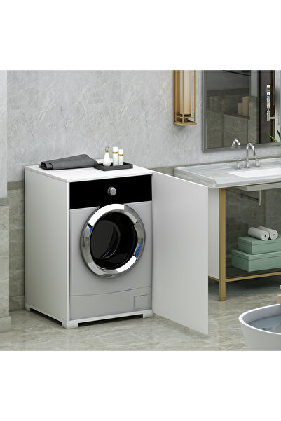 Ninnimo SLN Kurutma Makinesi Çamaşır Makinesi Dolabı Beyaz MDF