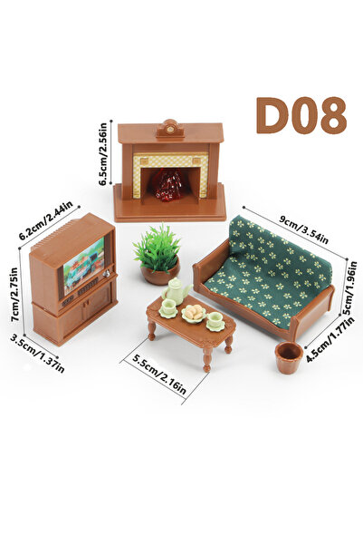 Choice7 D08 1:12 Miniature Furniture Forest Family Kitchen Toy Dining Table D...