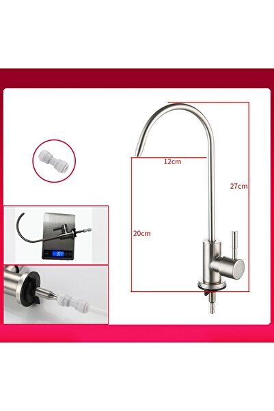 QuTek Βρύση για φίλτρα νερού και καθαριστές, QuTek, με κεραμικό φυσίγγιο, γρήγορη σύνδεση 1/4