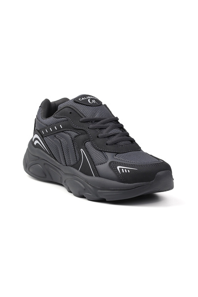 KAJILA Men's Black Gray Casual Sports Shoes Comfortable Walking Running Sneaker Lightweight Sole