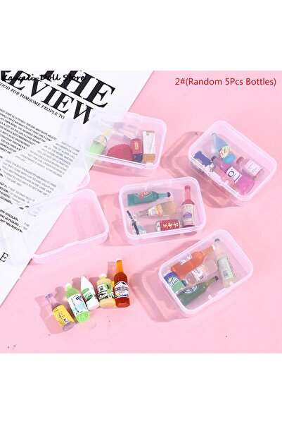 choice2 B 5PCS 1:12 Scale Cute Mini Dollhouse Miniature Drink Bottle Cake Des...