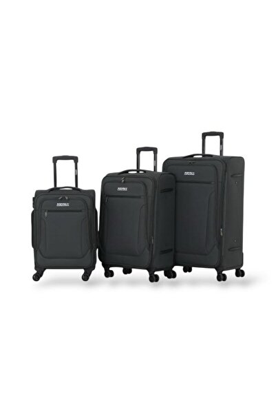 KONG LV 3-piece canvas travel bag set, double-sided aluminum frame, anti-theft expansion zipper, lightweight - Brand