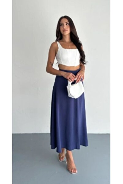 boutich Women's Black Bell Long Skirt – High Waist Comfortable Stylish Casual