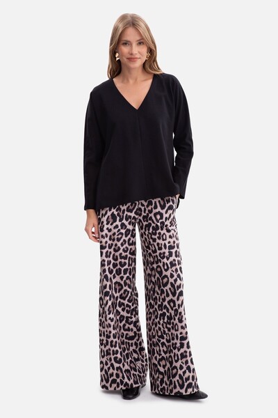 BEWEAR Wide-leg trousers with print and elastic waist