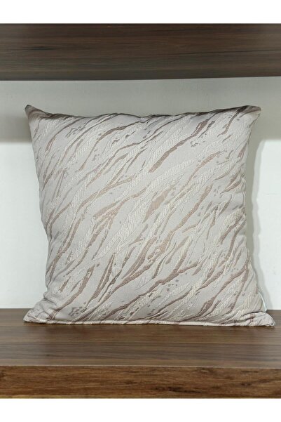 KIRLENTİM 2-Piece Cream Brown Jacquard Woven Inner-Filled Cushion