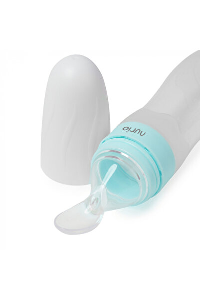 Nurio Biberon din silicon cu linguriță - Verde -