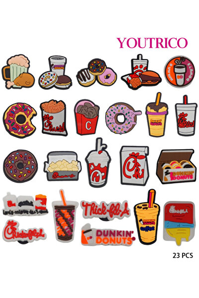 Youtrico مجموعة زينة شبشب من البولي فينيل كلوريد - زينة جيبيتز الكرتونية الملونة