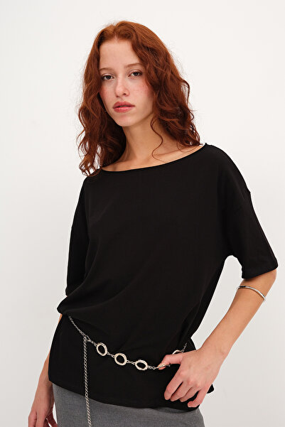 Addax Kayak Neckline Basic T-Shirt P1822