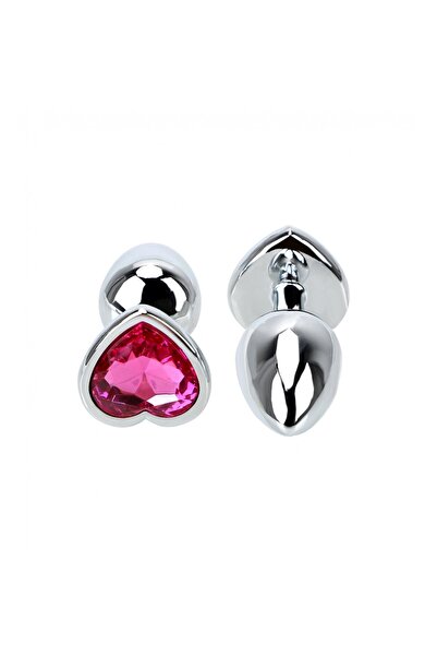 Metal Anal Plug Medium – Pembe Kristal Tasarımlı