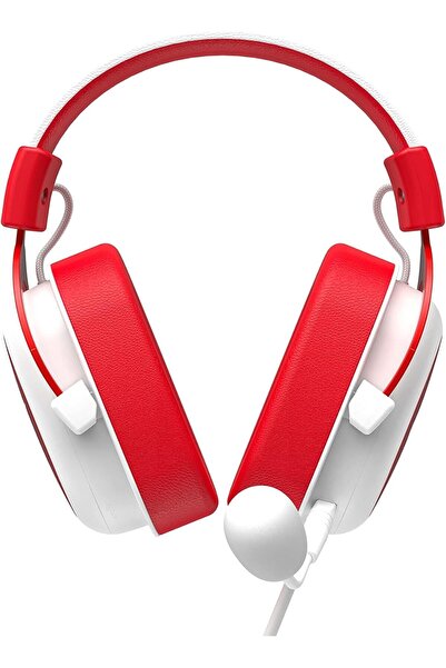 Havit Gaming Headphone, Red & White - 53mm Speaker, Omnidirectional Sound Pickup, Adjustable Head Be