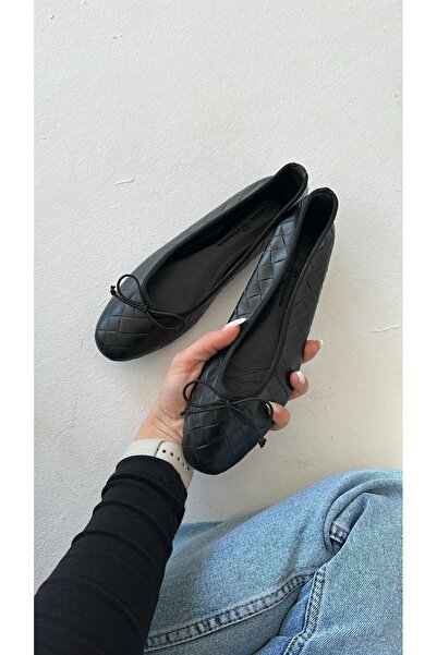 VEYİS USTA Genuine Leather Women's Ballerinas