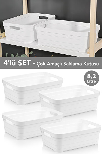 Meleni Home 4 Adet Dekoratif Piramit Saklama Kutusu - Dolap İçi Düzenleyici Ç...