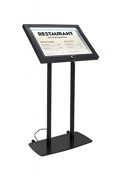 ÖzgürceSeç 2X A4 Menu Information Board with Led Illumination