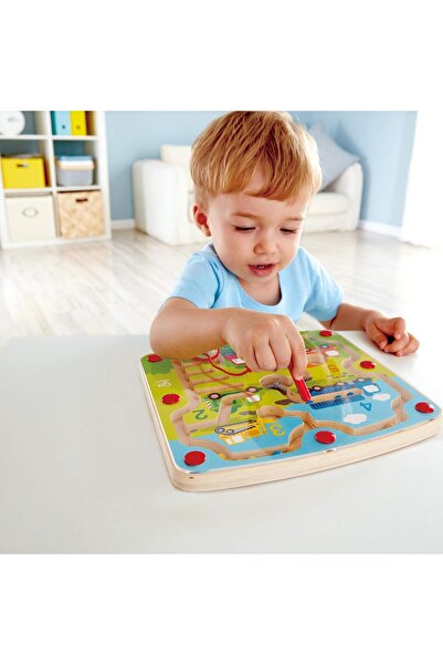 Hape هابي، بناء خشبي ومتاهة رقمية مغناطيسية، ألعاب تعليمية وتعلمية، حل المشكل...