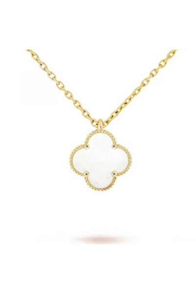 LilacAccessories Altın Renk Beyaz Van Cleef Bijuteri Kolye