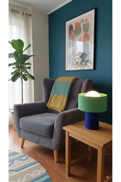 poplinhome Modern Design Macrame Rope Lampshade Decorative Lamp Lampshade Table Lamp Globe Glass Lampshade Green Saks