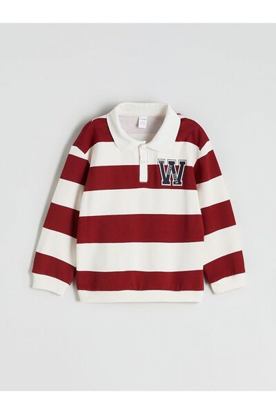 LC Waikiki Lcw Kids Polo Neck Striped Boys' Sweatshirt and Sweatpants