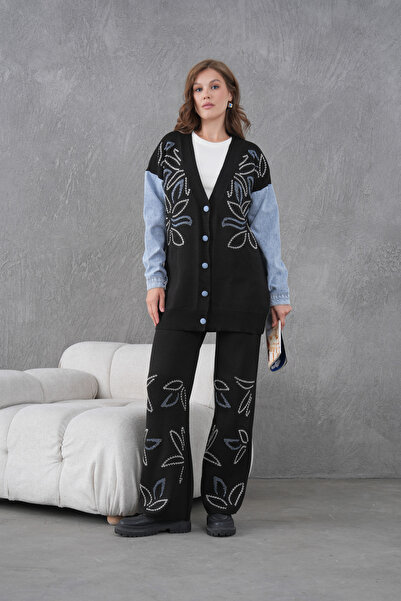 Miss Allos Set de îmbrăcăminte pentru femei, cu mâneci din denim, cu detalii ...