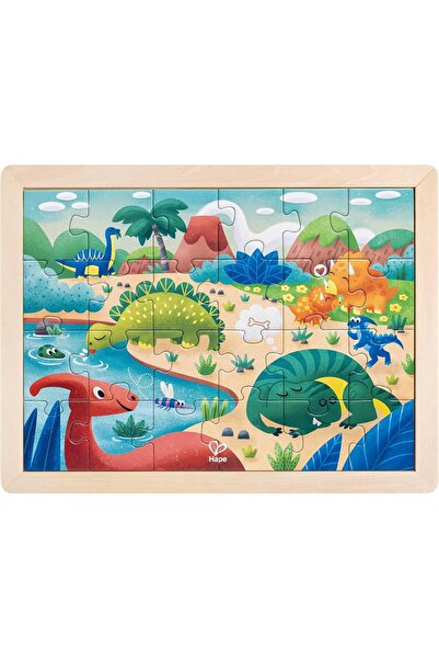 Hape Dino Puzzle | Educational Double Sided Colouring Jigsaw Puzzle for Kids, 24 piece | 3Y+